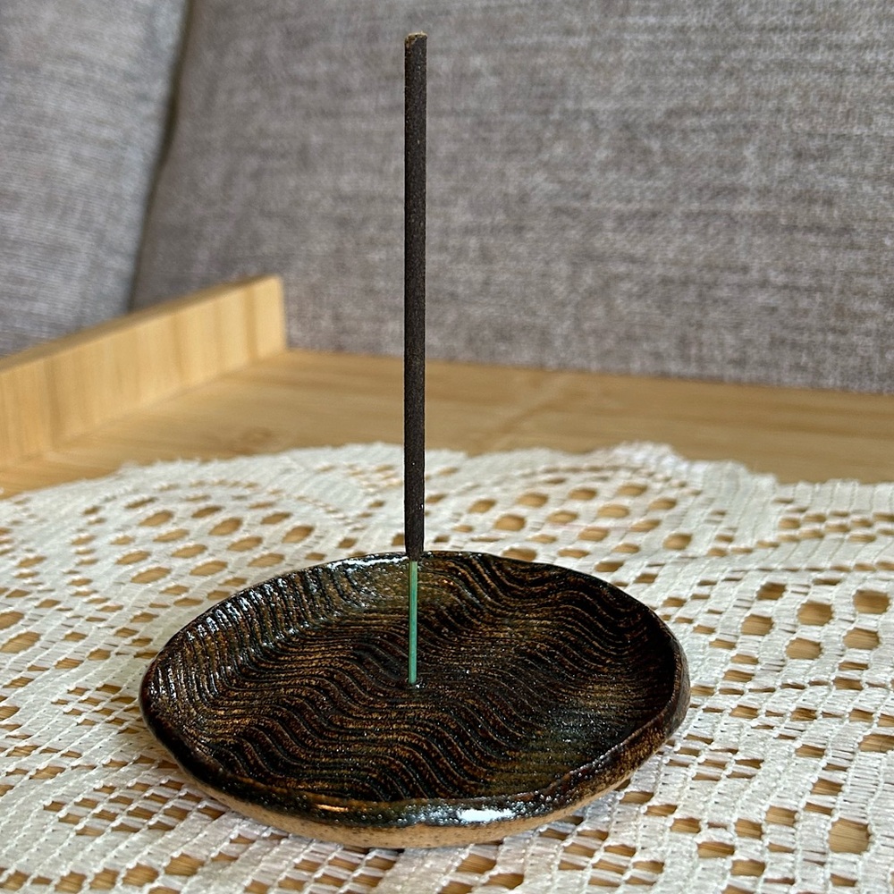 Handmade ceramic incense holder